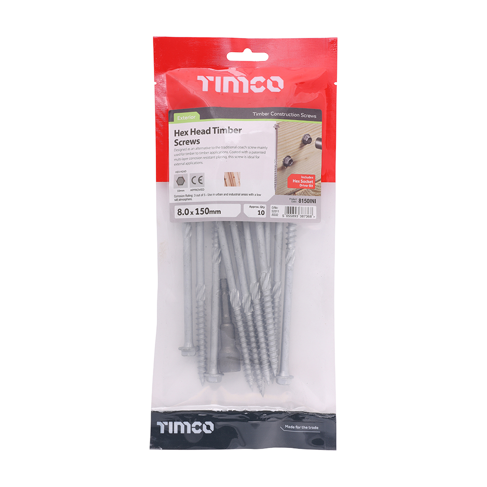 Timber Frame Screw HEX Silver - Image 2