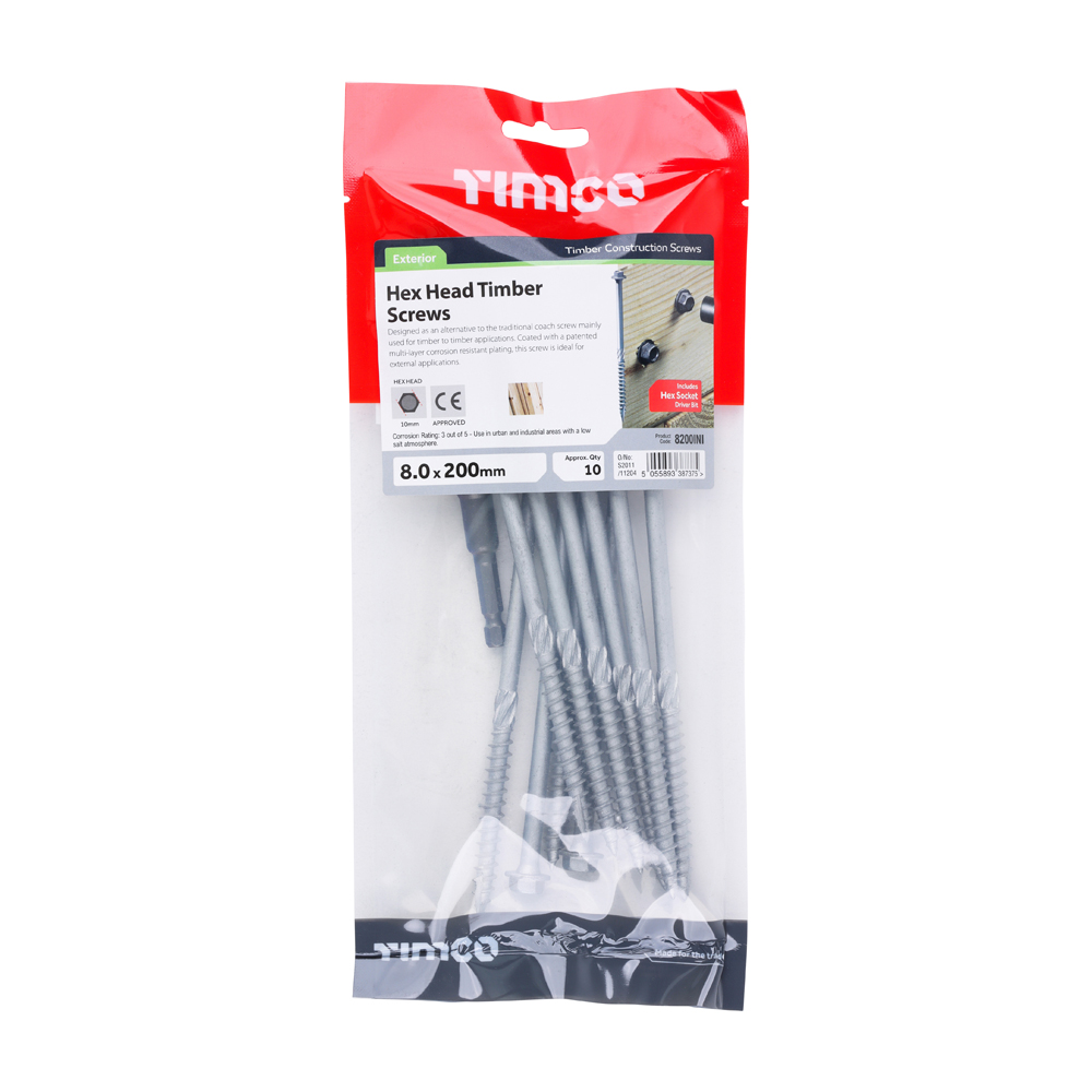 Timber Frame Screw HEX Silver - Image 2