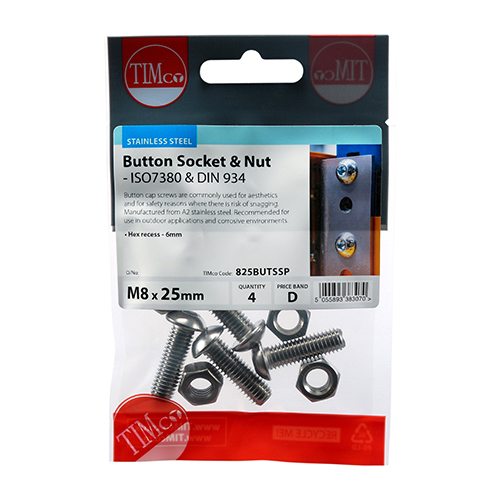 Button Socket & Nut - A2 SS - Image 2