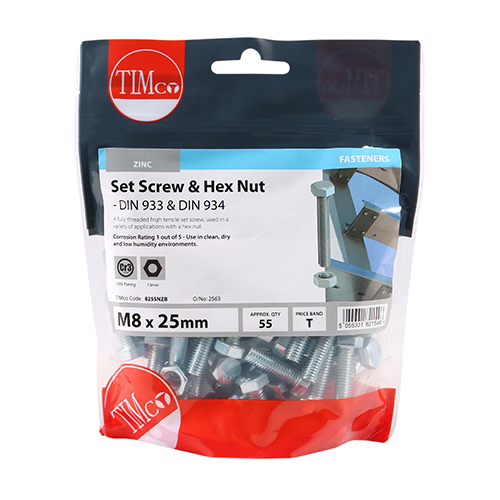Set Screw & Hex Nut - BZP - Image 2