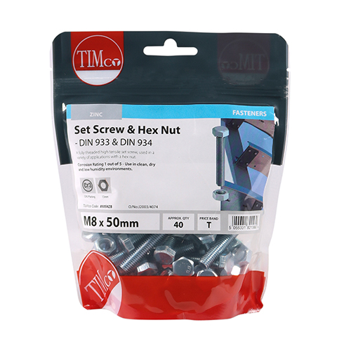 Set Screw & Hex Nut - BZP - Image 2
