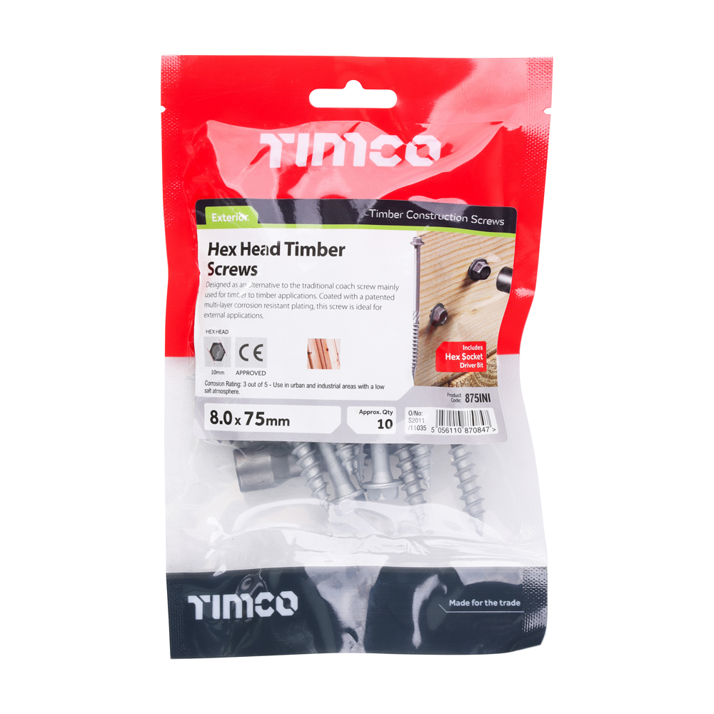 Timber Frame Screw HEX Silver - Image 2