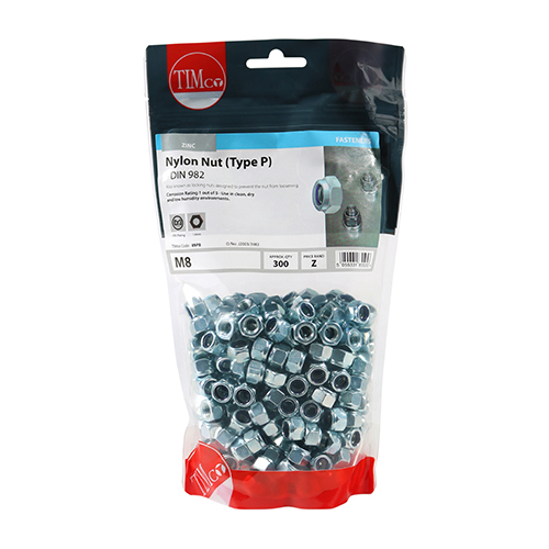 Nylon Nut Type P DIN 982 BZP - Image 2