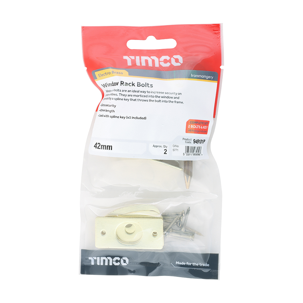 Window Rack Bolts E. Brass - Image 2