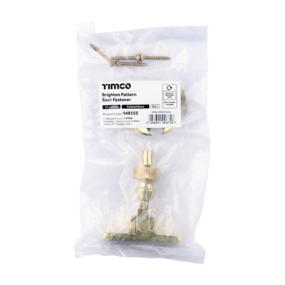Brighton Sash Fastener PB - Image 2