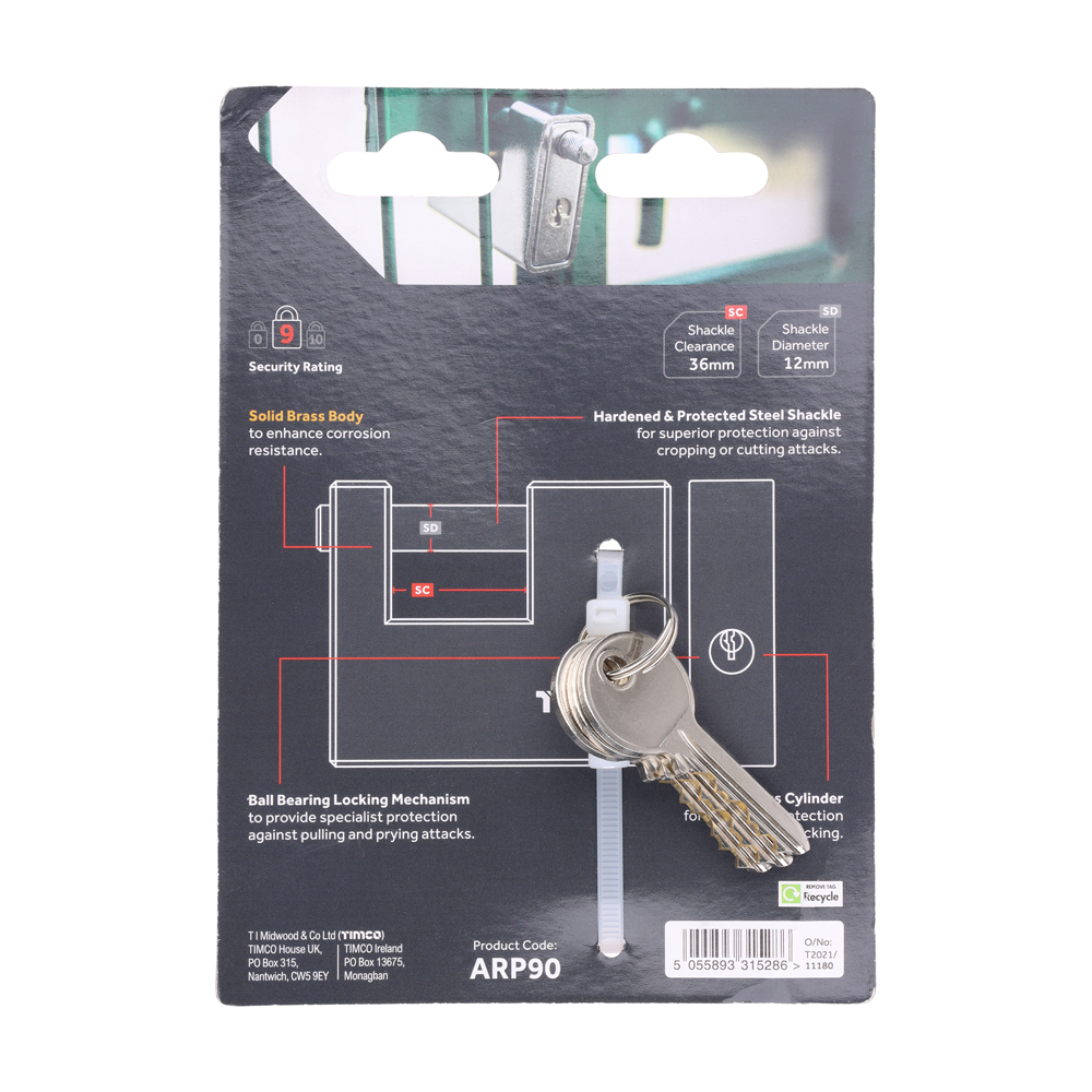 Armoured Rectangle Padlock - Image 3