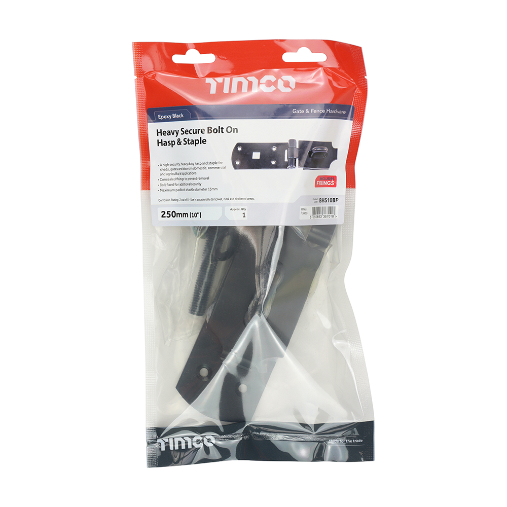Heavy Secure Hasp-Staple BLK - Image 2