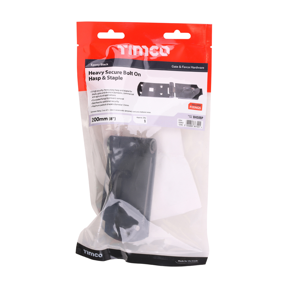 Heavy Secure Hasp-Staple BLK - Image 2