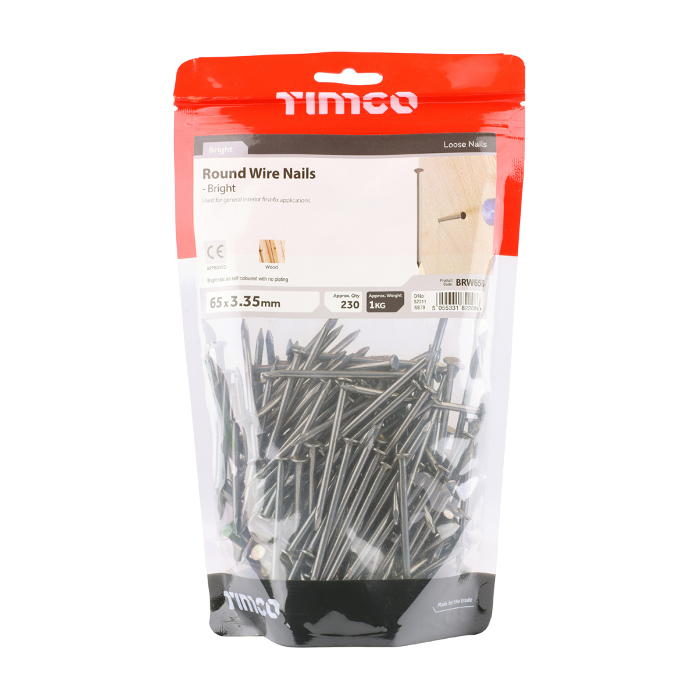 Round Wire Nail - Bright - Image 2
