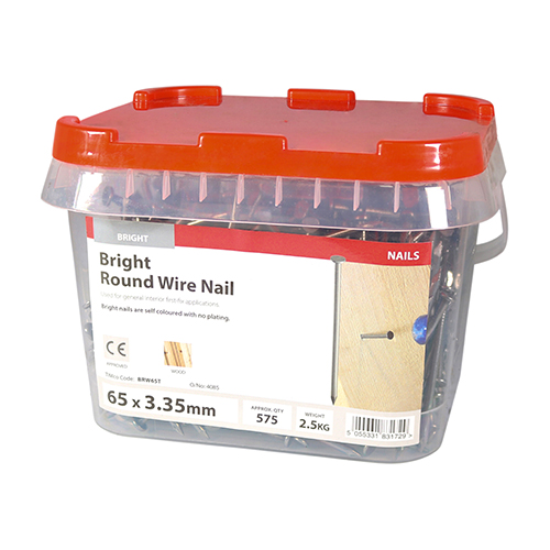 Round Wire Nail - Bright - Image 2