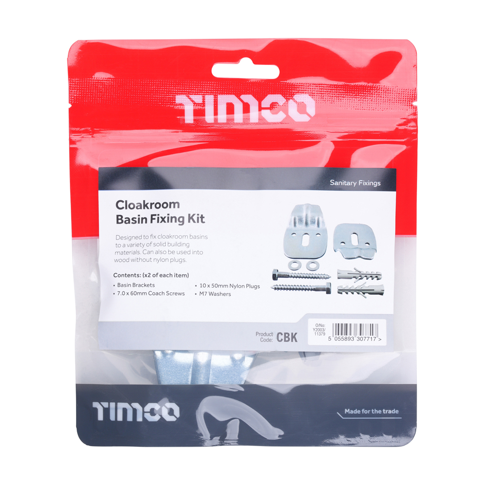 Cloakroom Basin Fixing Kit - Image 2