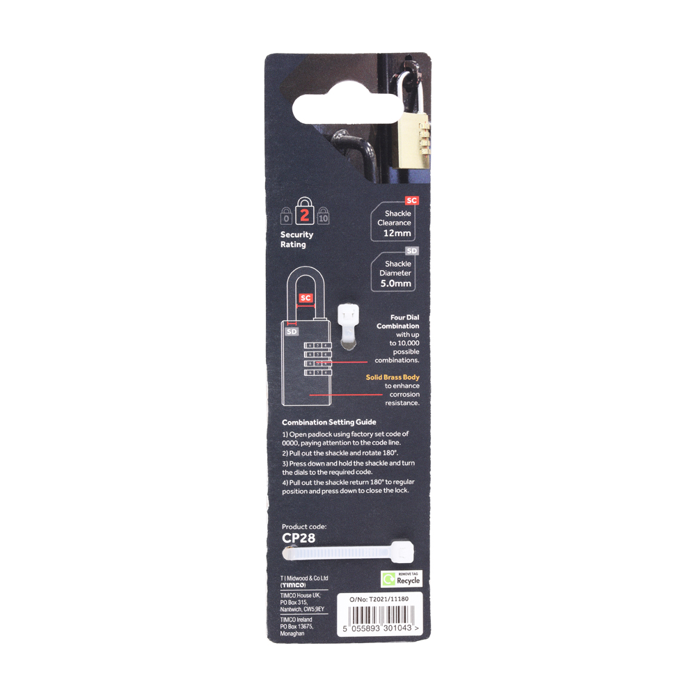 Brass Combination Padlock - Image 3