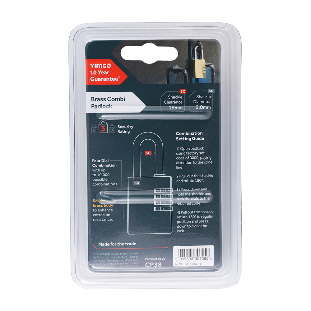 Brass Combination Padlock - Image 3