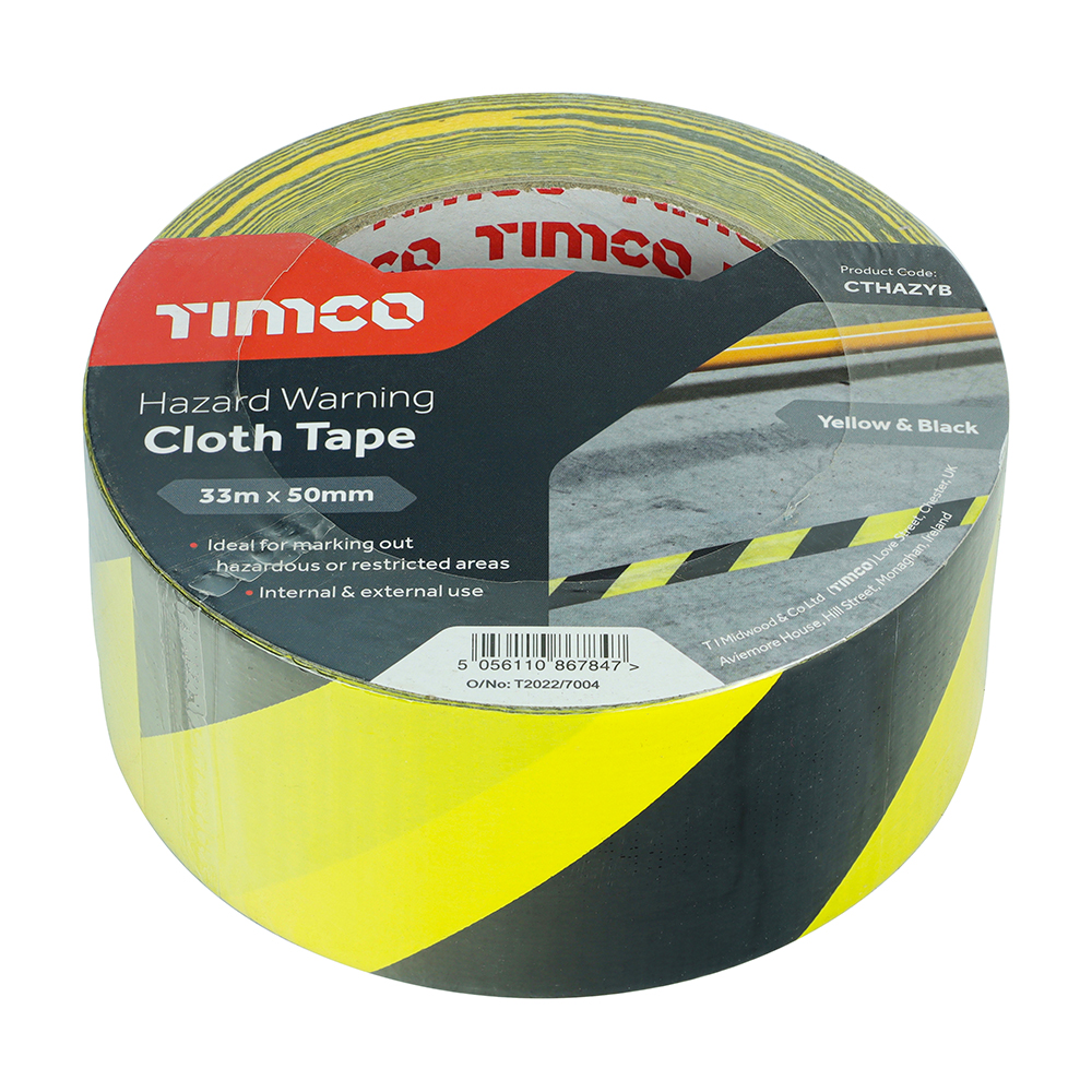 Hazard Cloth Tape - Yell/Black - Image 2