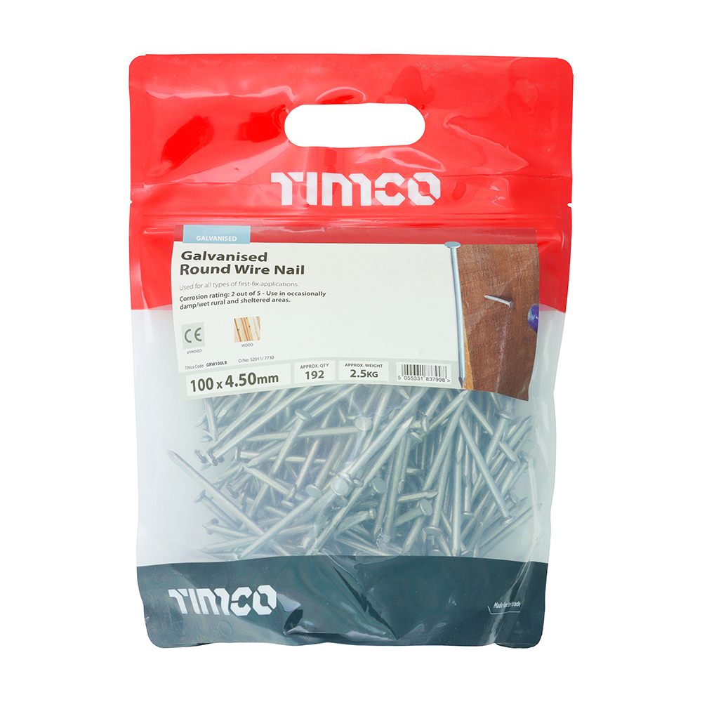 Round Wire Nail - Galvanised - Image 2