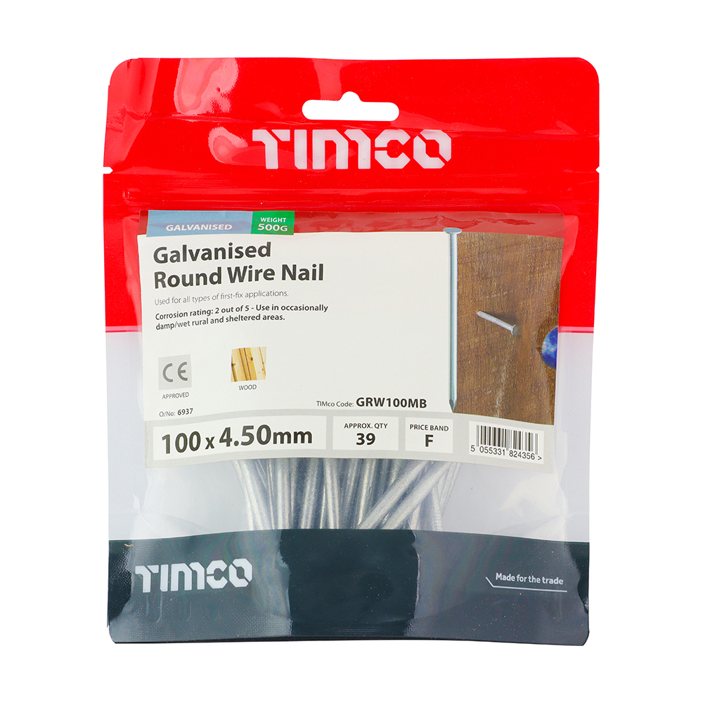 Round Wire Nail - Galvanised - Image 2