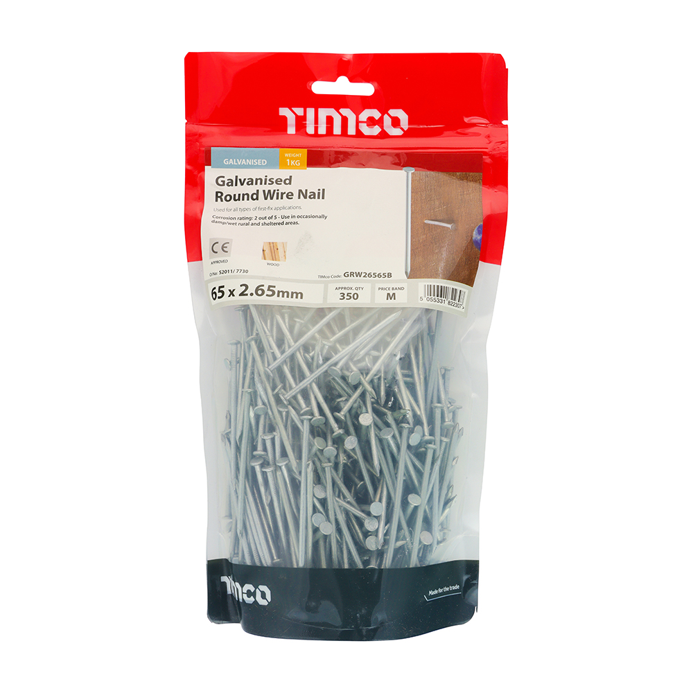 Round Wire Nail - Galvanised - Image 2