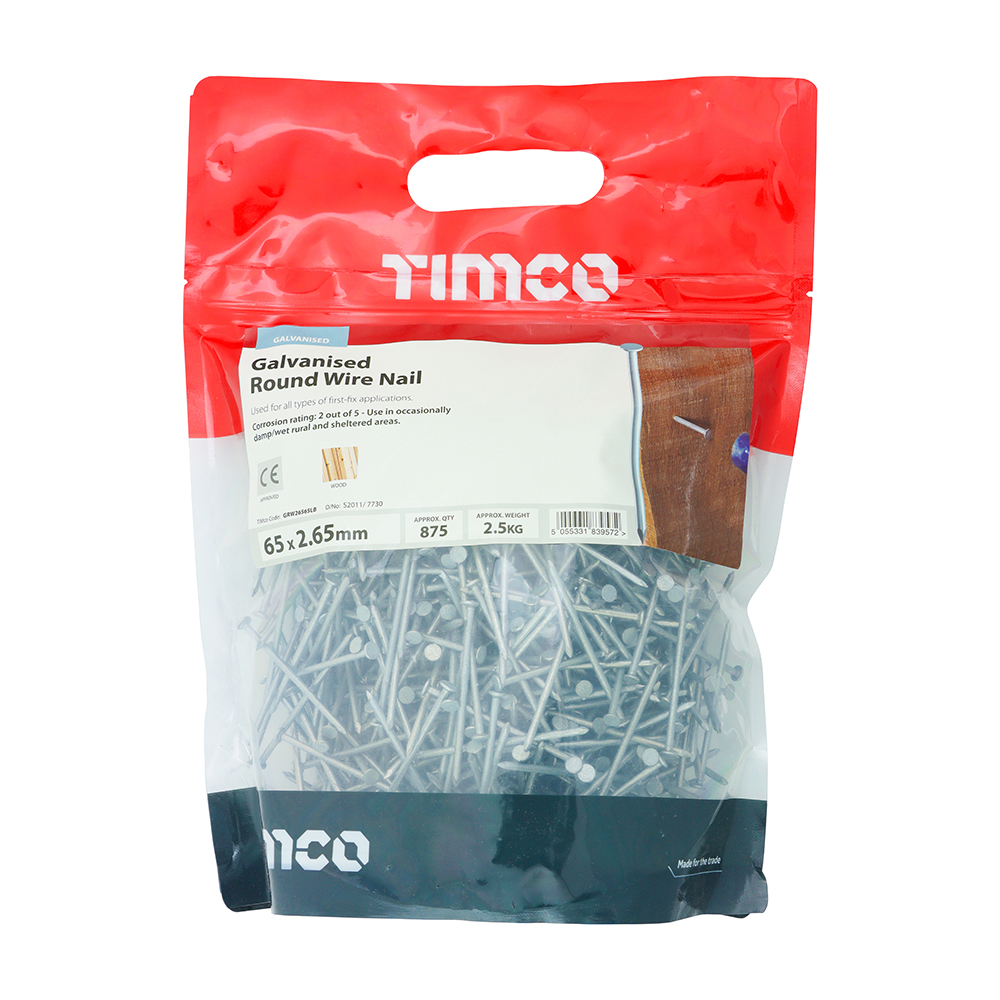 Round Wire Nail - Galvanised - Image 2