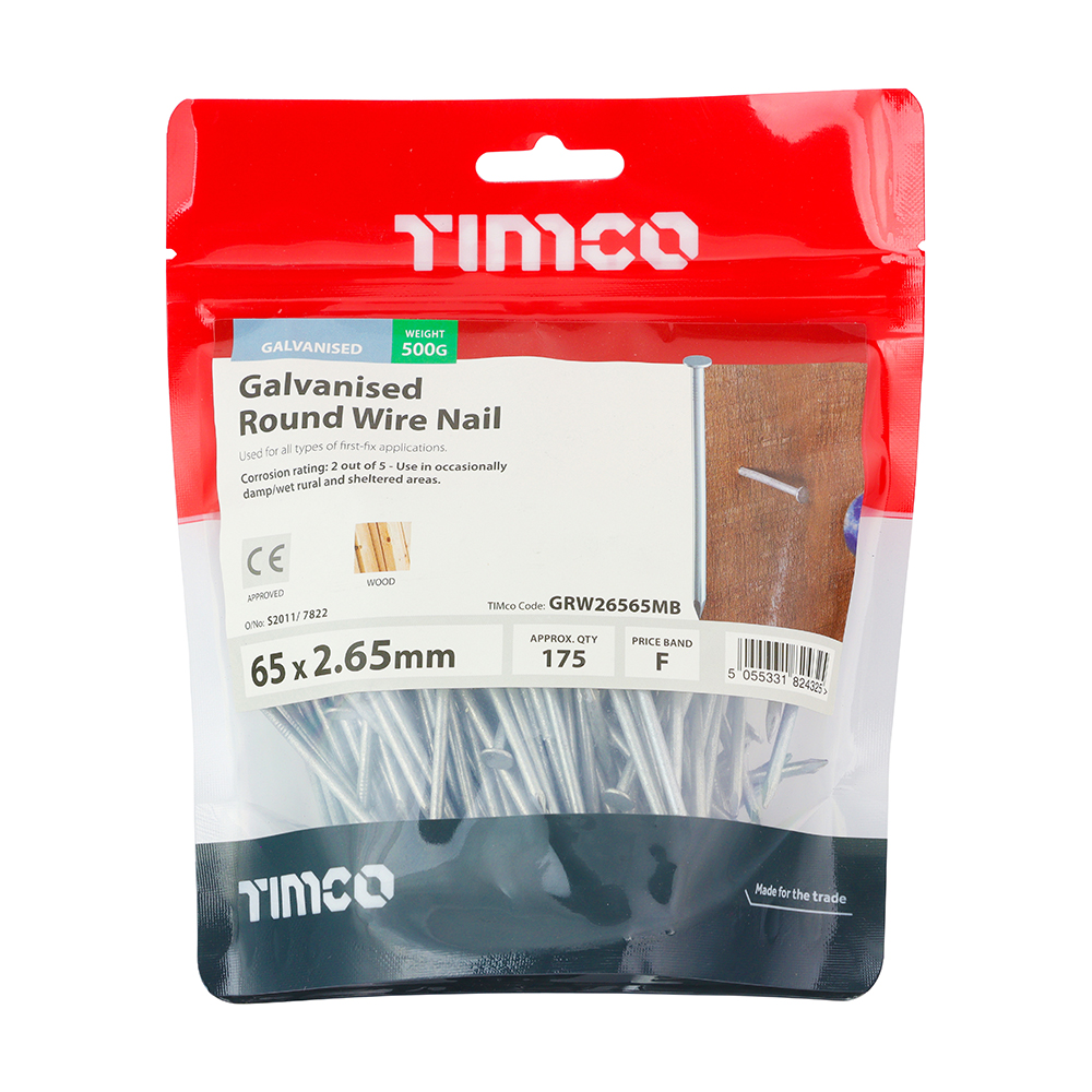 Round Wire Nail - Galvanised - Image 2