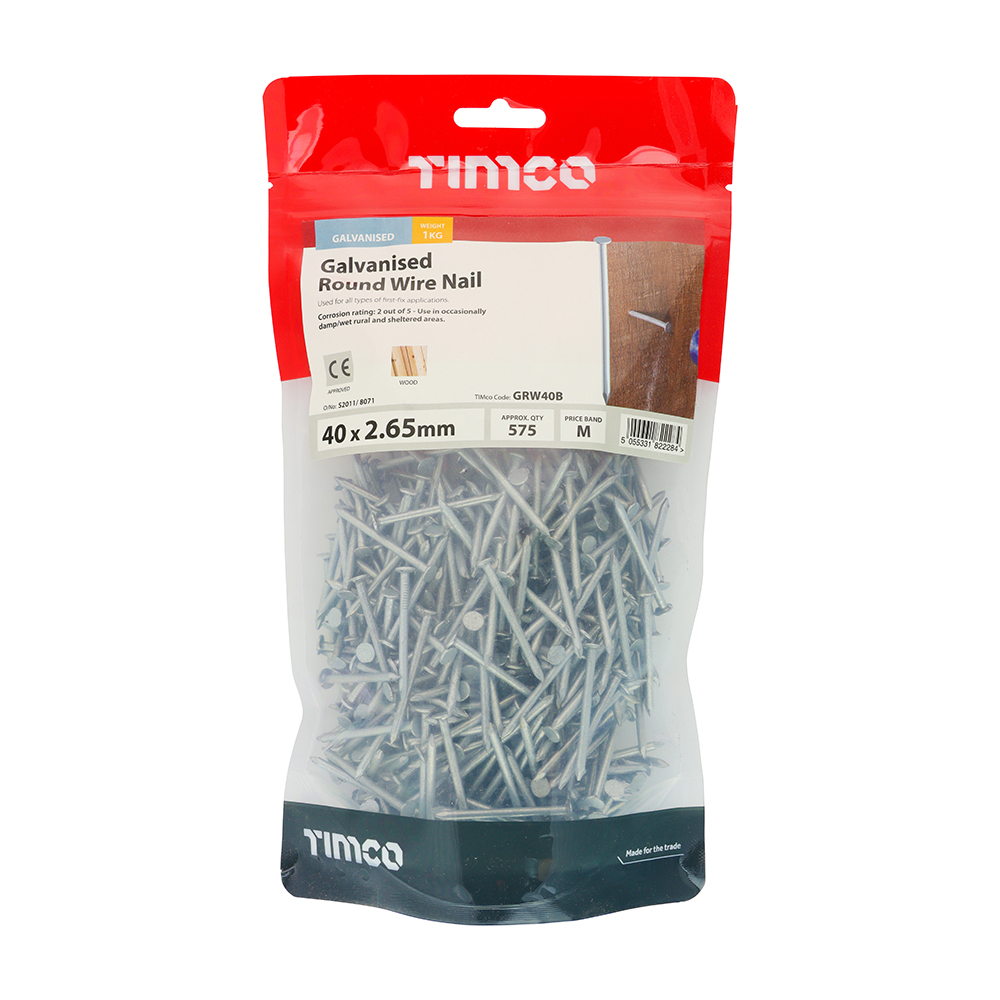 Round Wire Nail - Galvanised - Image 2