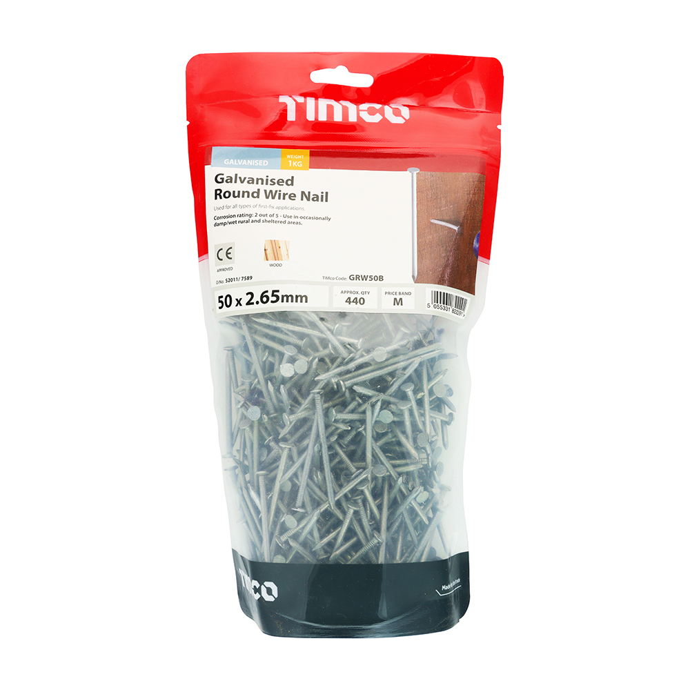Round Wire Nail - Galvanised - Image 2