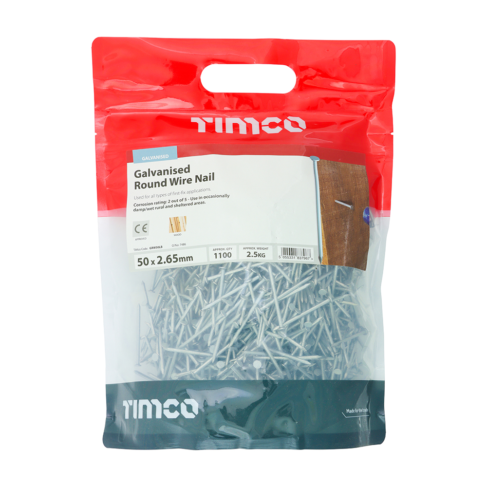 Round Wire Nail - Galvanised - Image 2