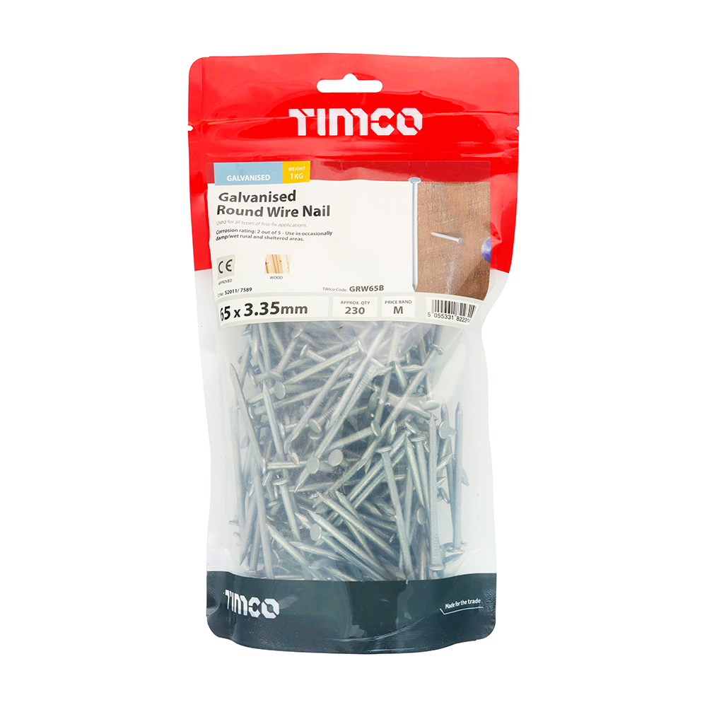 Round Wire Nail - Galvanised - Image 2