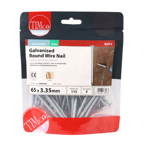 Round Wire Nail - Galvanised - Image 2