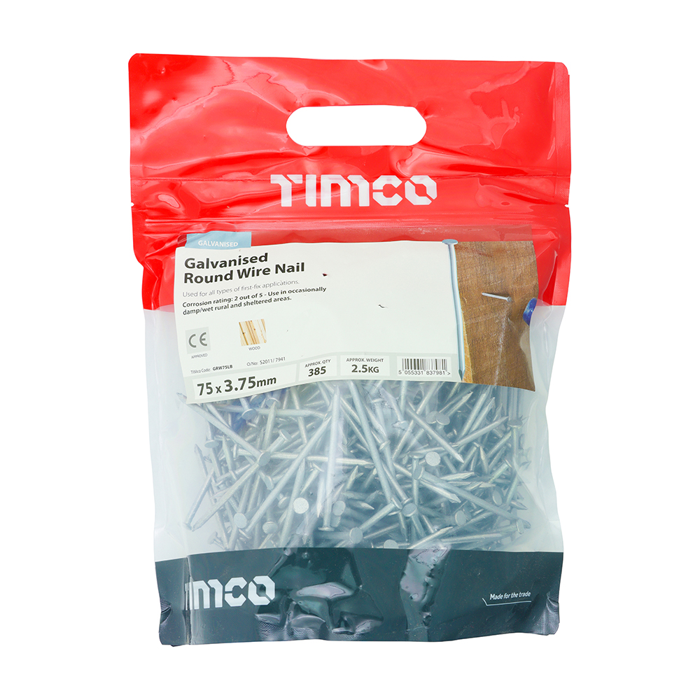 Round Wire Nail - Galvanised - Image 2