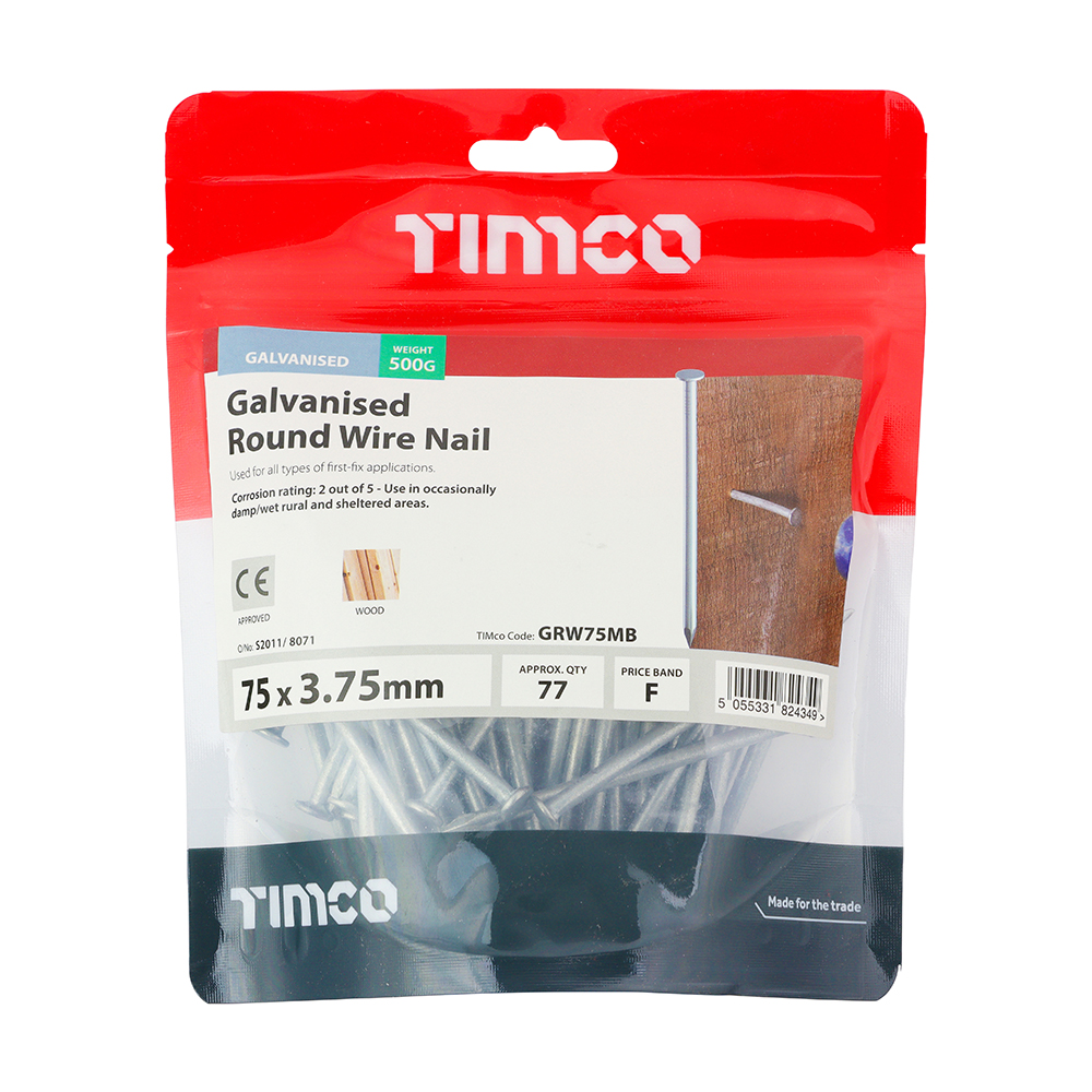 Round Wire Nail - Galvanised - Image 2