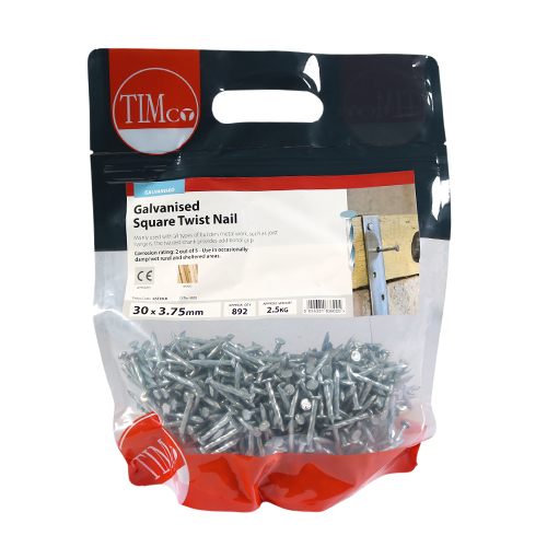 Square Twist Nail - Galvanised - Image 2