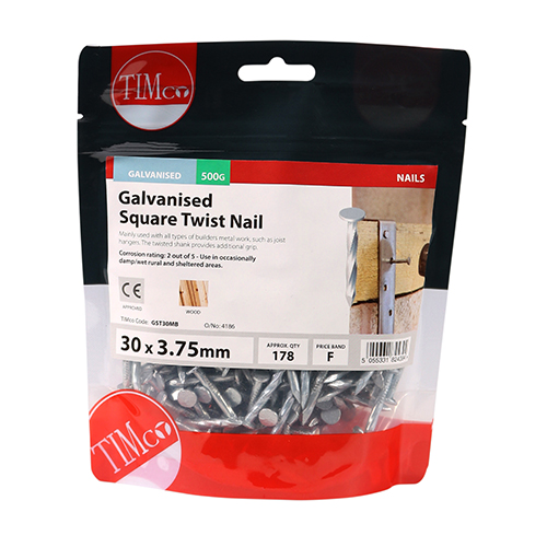 Square Twist Nail - Galvanised - Image 2