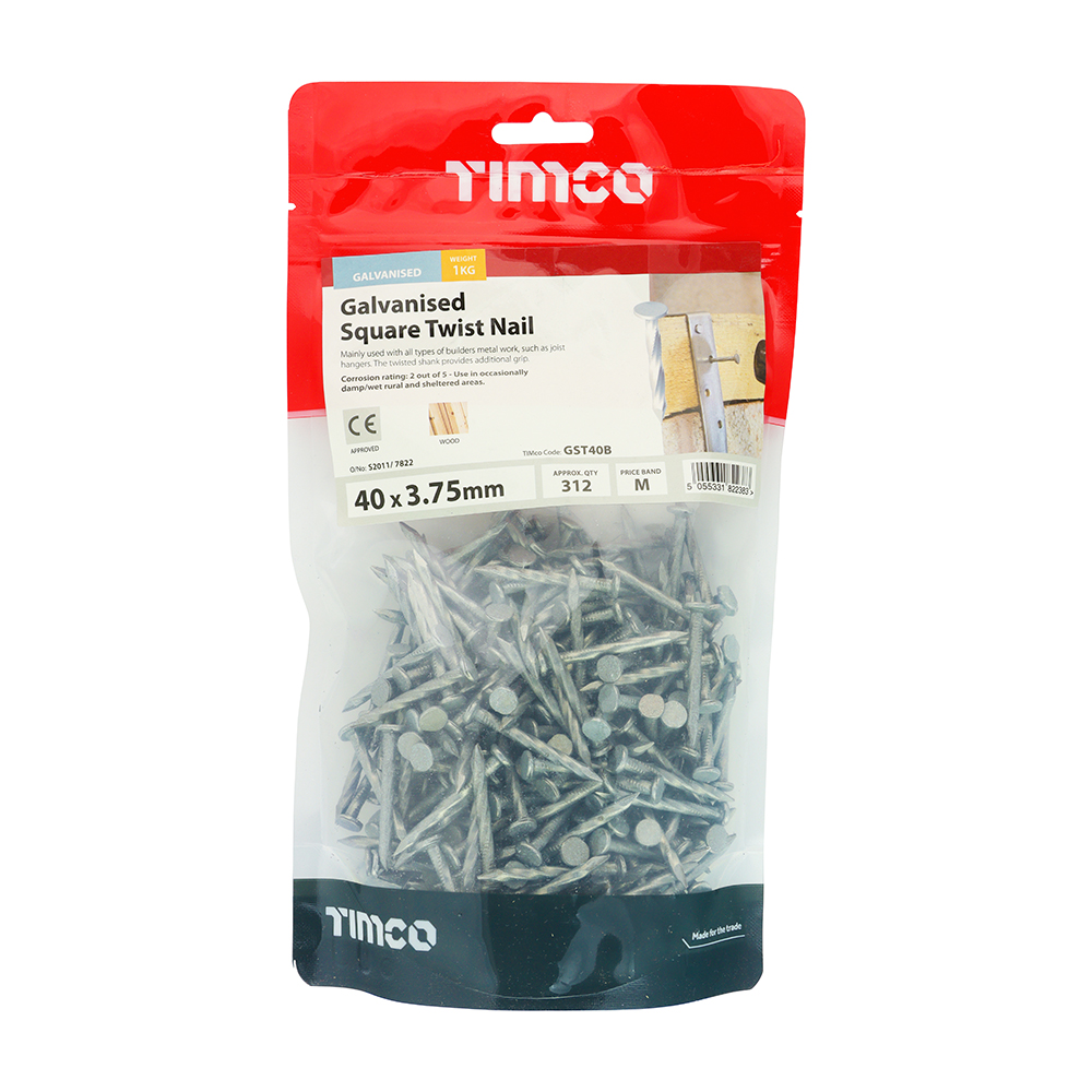 Square Twist Nail - Galvanised - Image 2