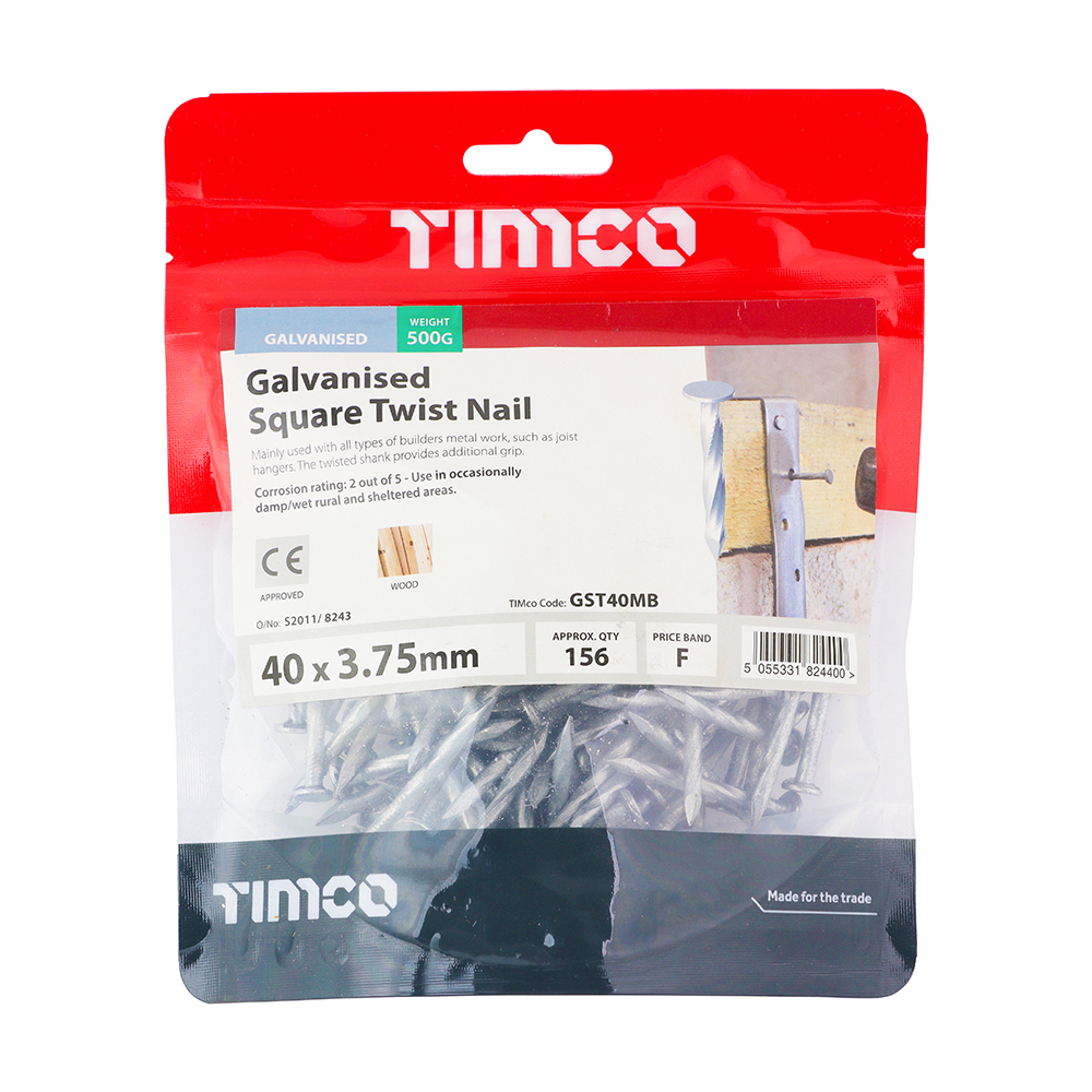 Square Twist Nail - Galvanised - Image 2