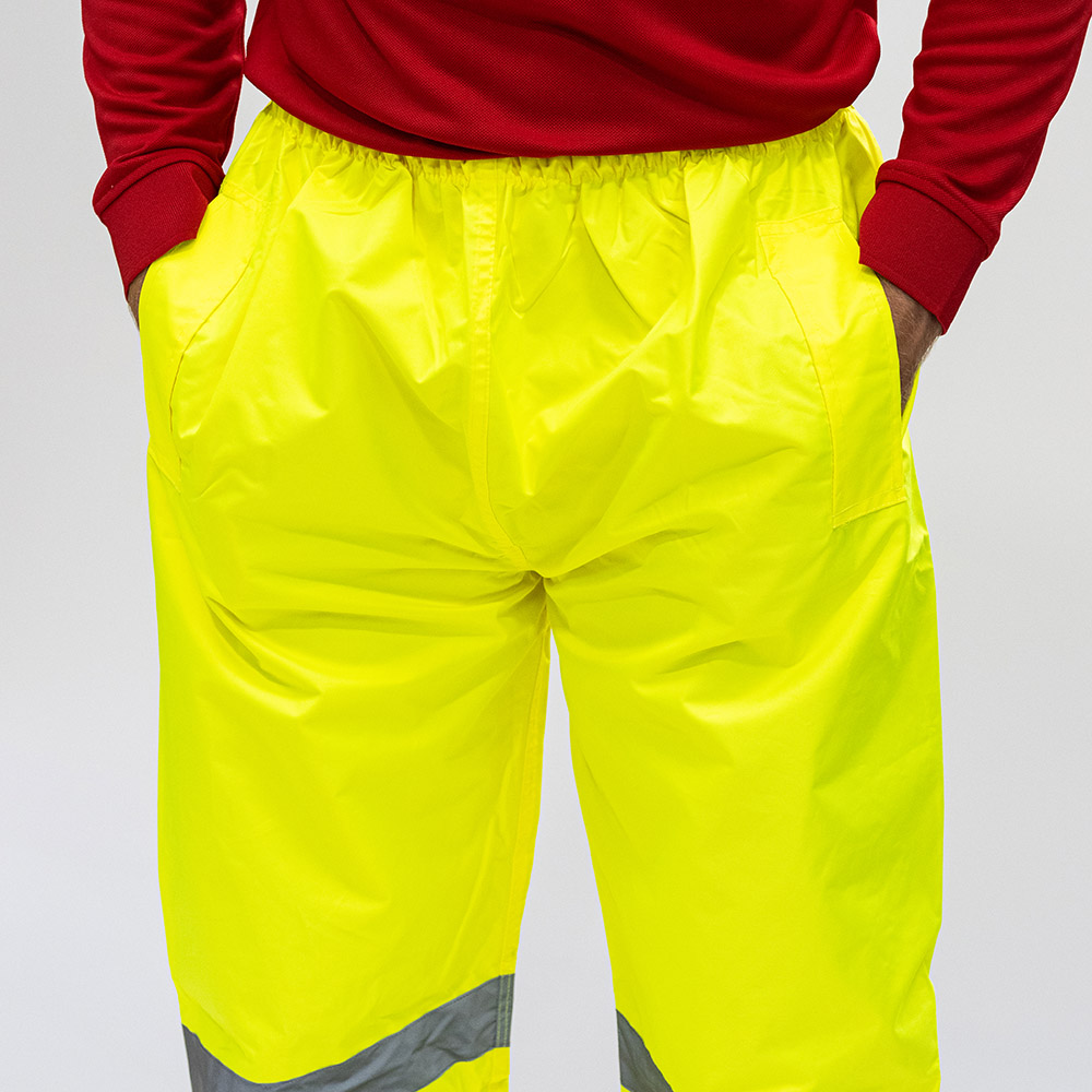 Hi-Vis Elastic Trousers Yellow - Image 4