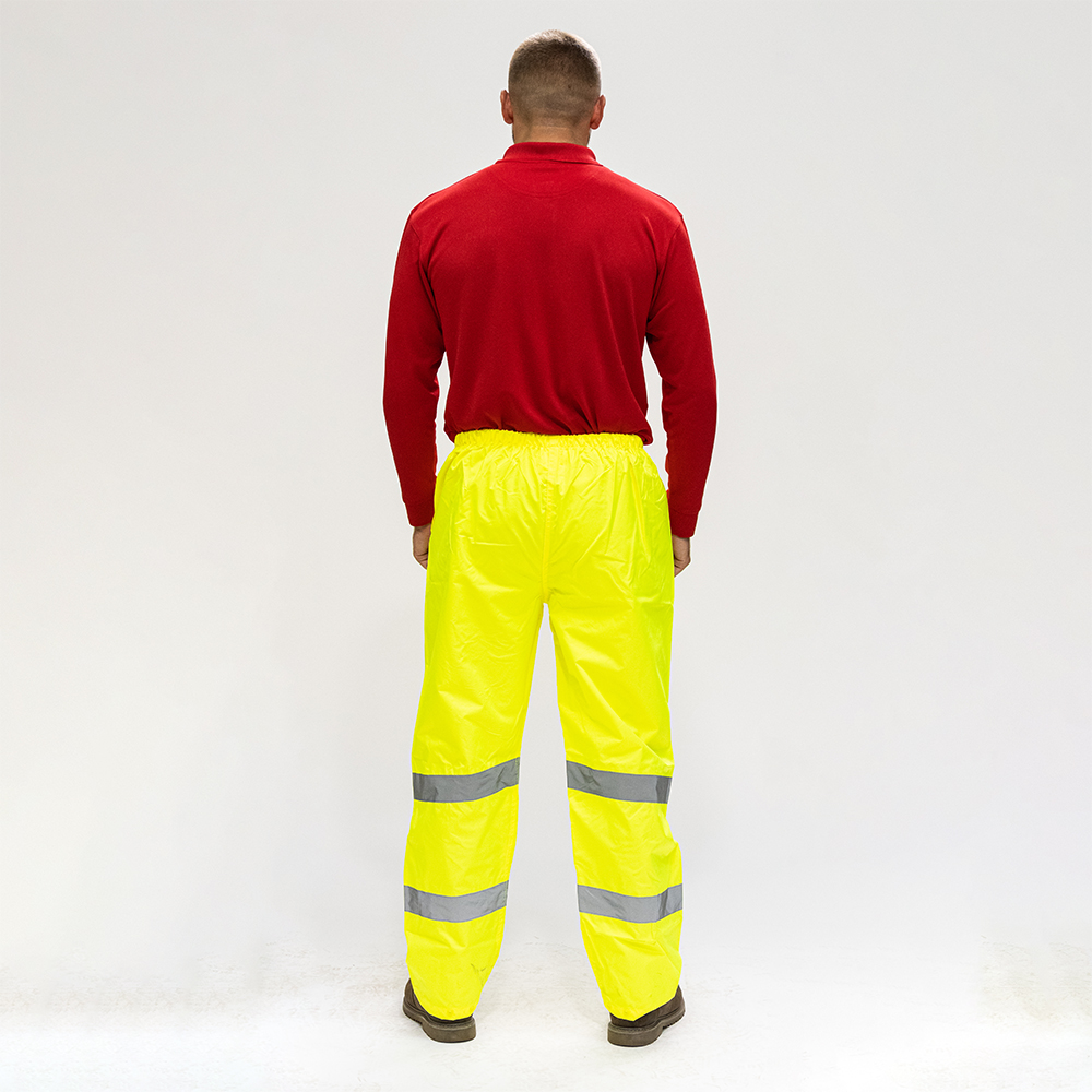 Hi-Vis Elastic Trousers Yellow - Image 3