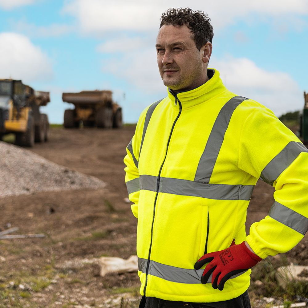 Hi-Vis Fleece Jacket Yellow - Image 5