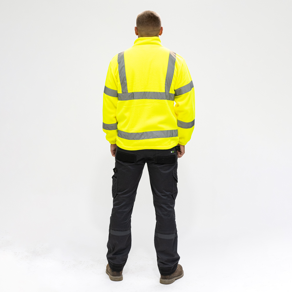 Hi-Vis Fleece Jacket Yellow - Image 3