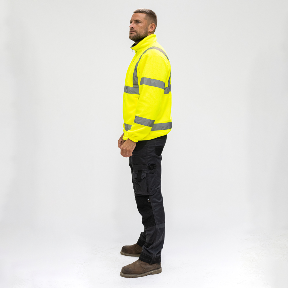 Hi-Vis Fleece Jacket Yellow - Image 2