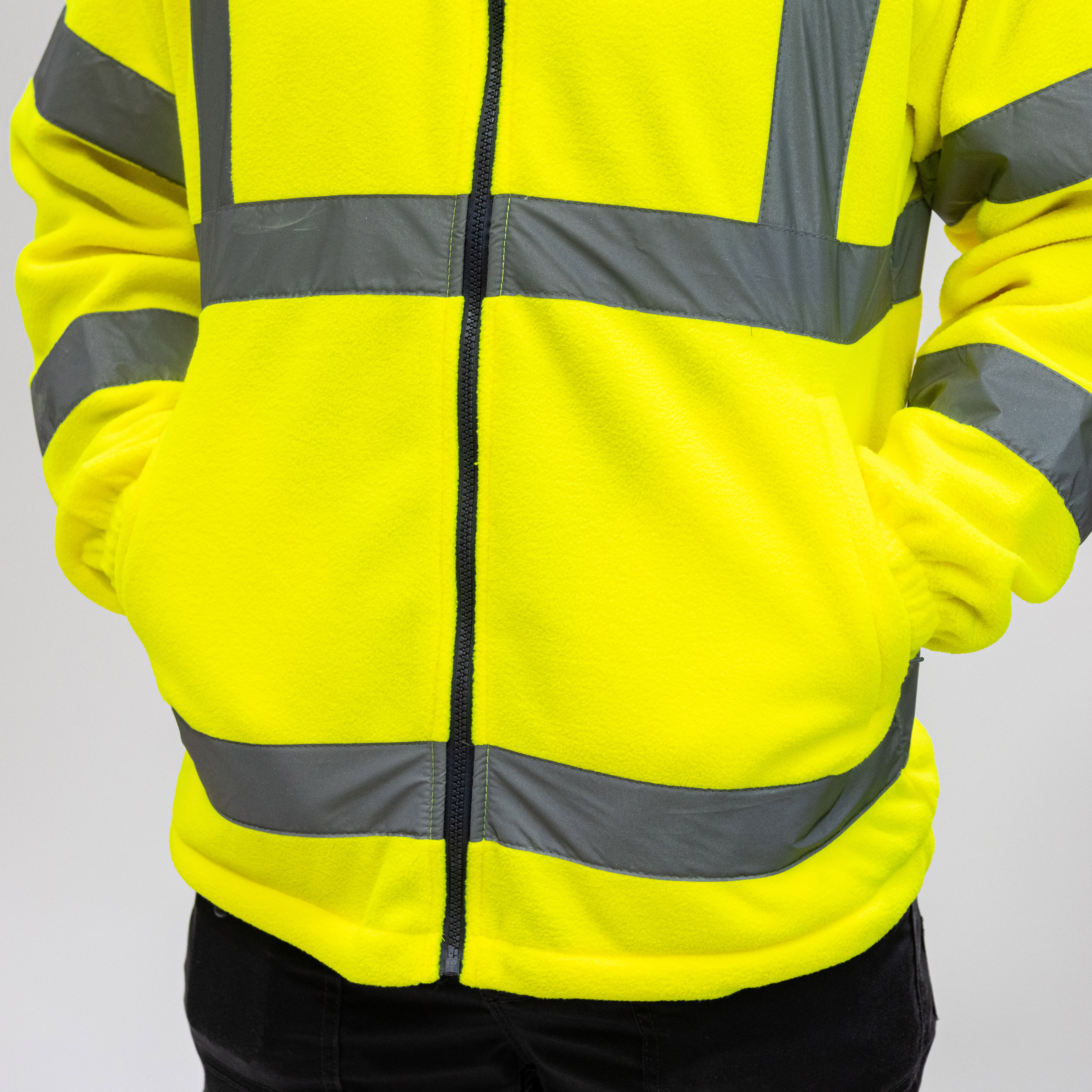 Hi-Vis Fleece Jacket Yellow - Image 4