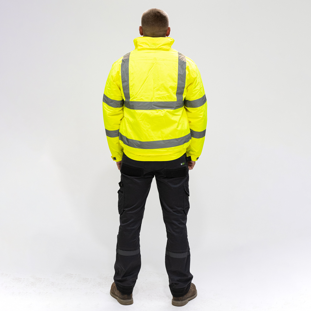 Hi-Vis Bomber Jacket Yellow - Image 3