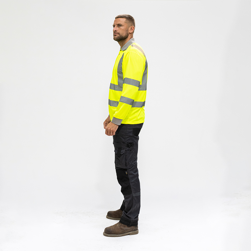 Hi-Vis Polo L/SLEEVE Yellow - Image 2