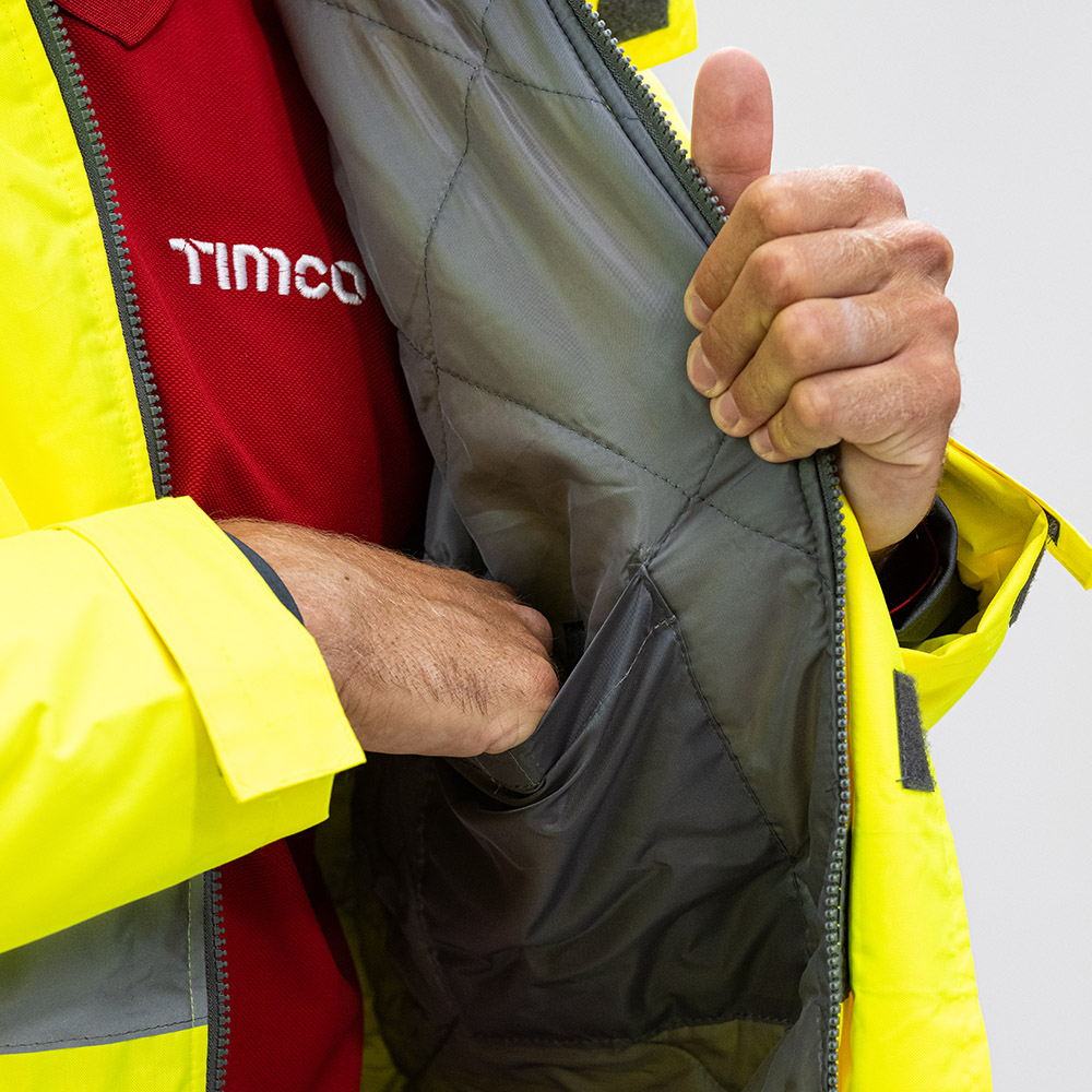 Hi-Vis Parka Jacket Yellow - Image 4
