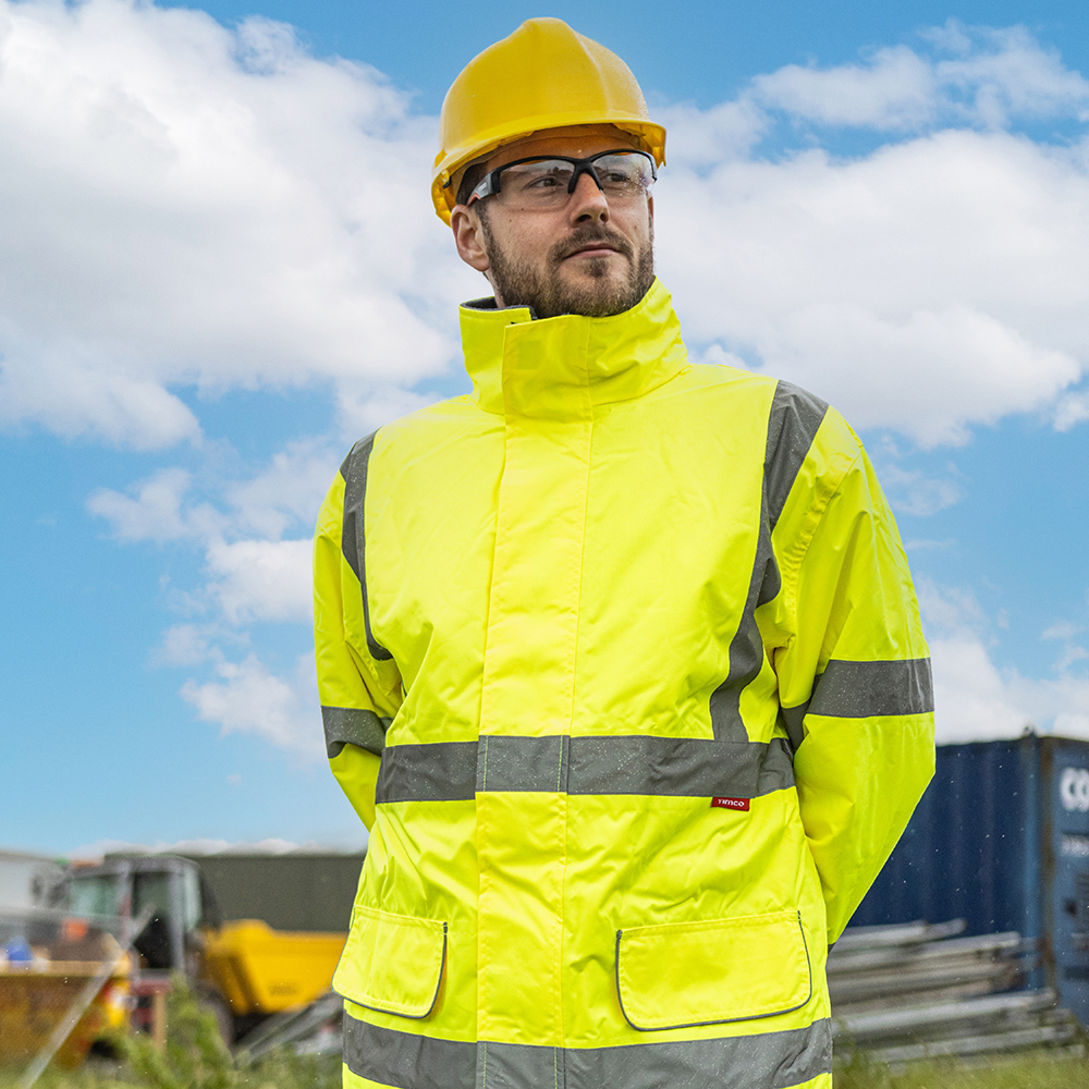Hi-Vis Parka Jacket Yellow - Image 5