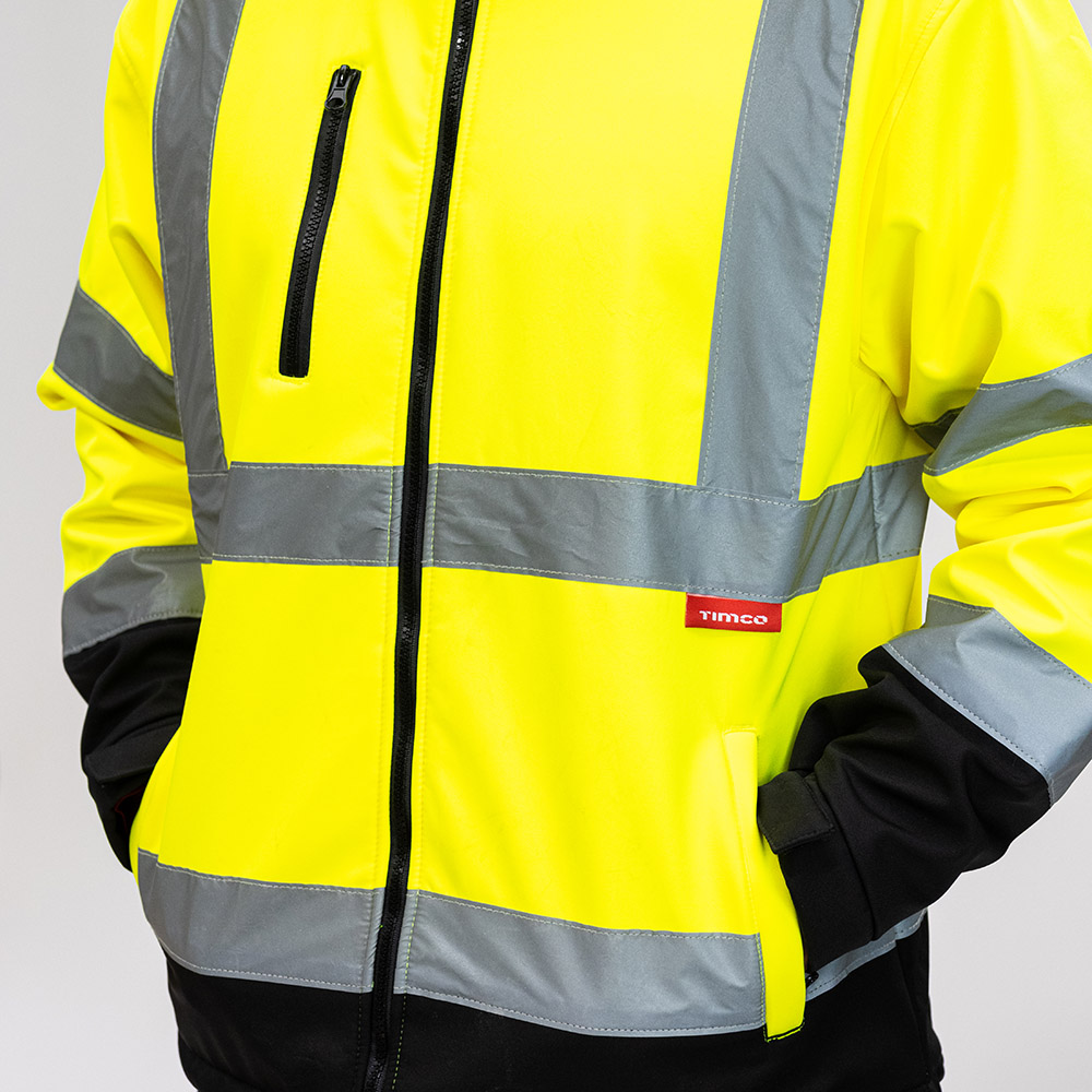 Hi-Vis Softshell Jacket Yellow - Image 4