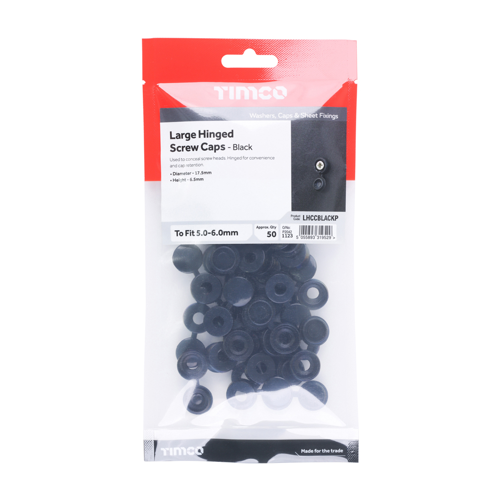 Large Hinged Screw Cap - Black - Image 2