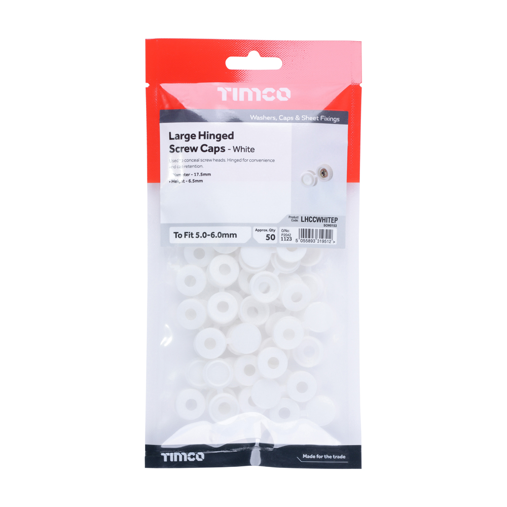 Large Hinged Screw Cap - White - Image 2