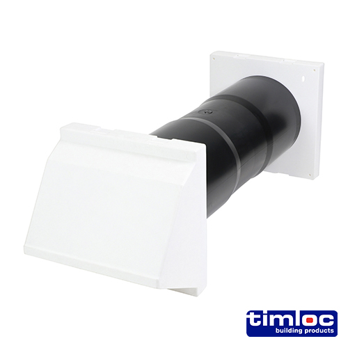 Thro-Wall VentSet Cowl&Baff Wh