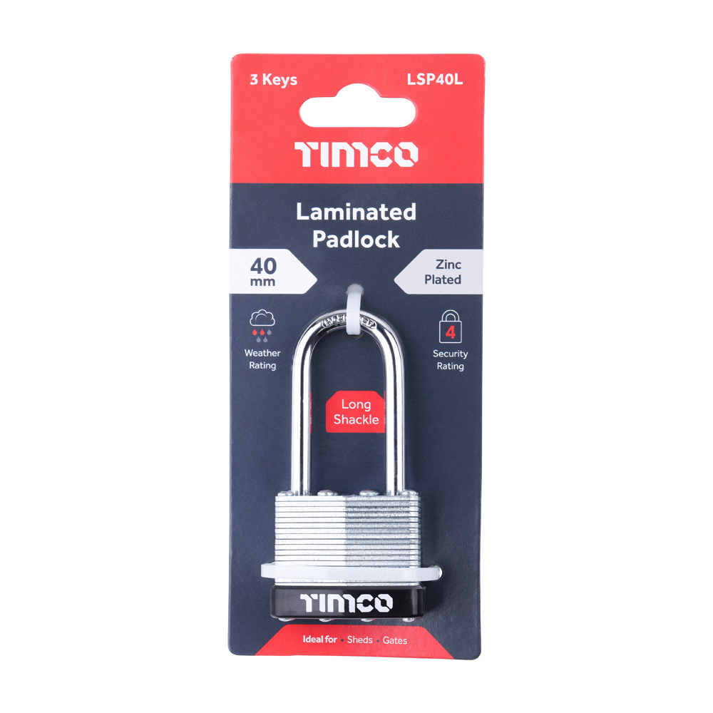 Long Shackle Laminated Padlock - Image 2