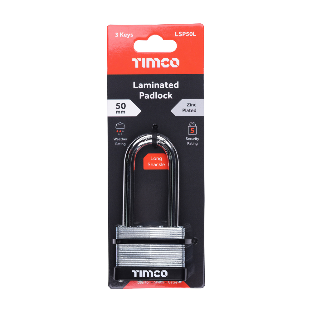 Long Shackle Laminated Padlock - Image 2